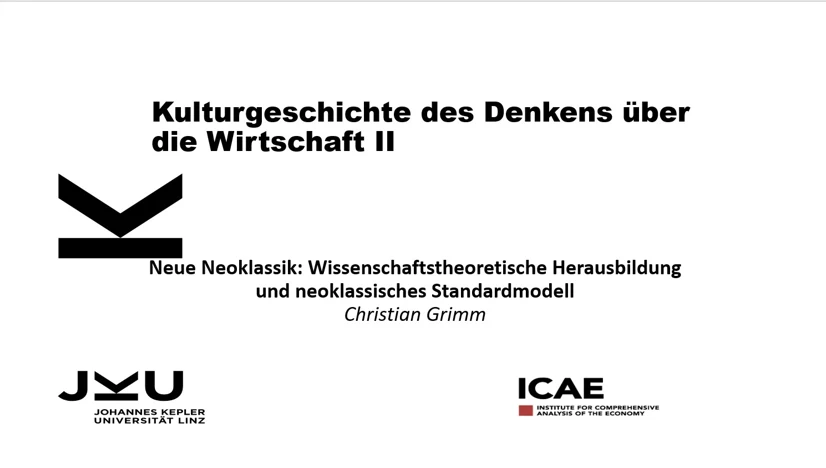 Neue Neoklassik: Wissenschaftstheoretische Herausbildung und neoklassisches Standardmodell