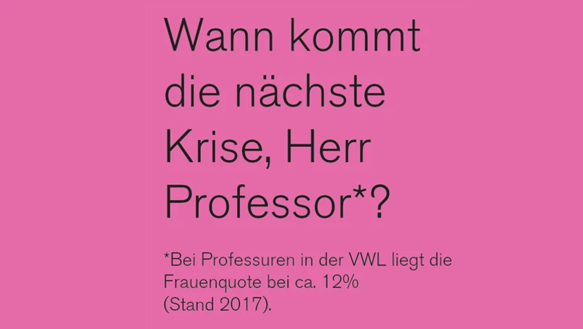 Stickeraktion: Wann kommt die nächste Krise, Herr Professor*?